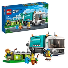 LEGO 60386 City Müllabfuhr, Müllwagen Spielzeug mit Mülltonnen für Kinder ab 5 Jahren, Lern- und Sortierspielzeug, Serie Nachhaltiges Leben - 1