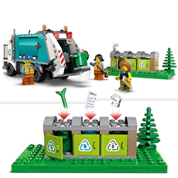 LEGO 60386 City Müllabfuhr, Müllwagen Spielzeug mit Mülltonnen für Kinder ab 5 Jahren, Lern- und Sortierspielzeug, Serie Nachhaltiges Leben - 4