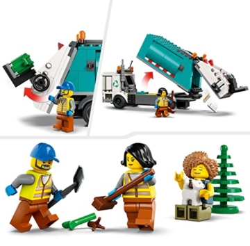 LEGO 60386 City Müllabfuhr, Müllwagen Spielzeug mit Mülltonnen für Kinder ab 5 Jahren, Lern- und Sortierspielzeug, Serie Nachhaltiges Leben - 5
