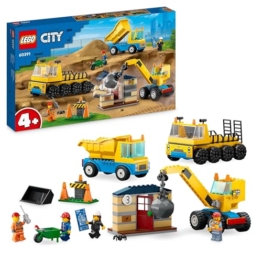 LEGO 60391 City Baufahrzeuge und Kran mit Abrissbirne, Spielzeug mit Bagger, Kipper und Transportfahrzeugen, Lernspielzeug für Kleinkinder ab 4 Jahren - 1