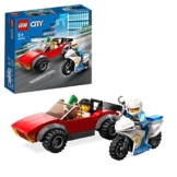 LEGO 60392 City Polizei Verfolgungsjagd mit Polizei-Motorrad Set, Rennauto-Spielzeug mit Polizisten Minifigur für Kinder ab 5 Jahren - 1