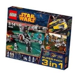 Lego 66495 Star Wars Super Pack 3 in 1 bestehend aus: 75038 Jedi Interceptor, 75037 Battle on Saleucami, 75045 Republic AV-7 Anti-Vehicle Cannon - 1