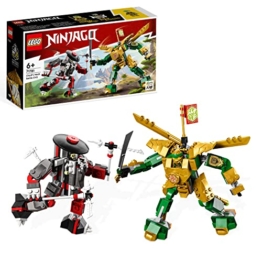 LEGO 71781 NINJAGO Lloyds Mech-Duell EVO, 2 Action-Figuren Set Mit Aufrüstbarer Figur, Sammelbares Spielzeug Mit Dem Goldenen Lloyd Und Skelett-Krieger - 1