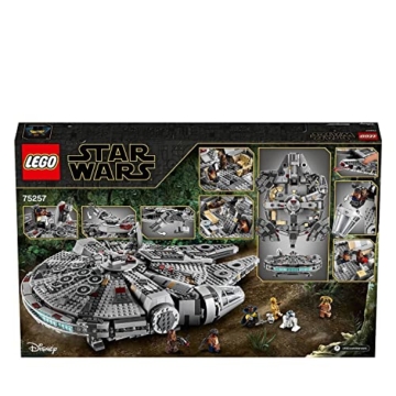 Lego 75257 Star Wars Millennium Falcon Raumschiff Bauset mit Finn, Chewbacca, Lando Calrissian, Boolio, C-3PO, R2-D2 und D-O, Der Aufstieg Skywalkers Kollektion - 8