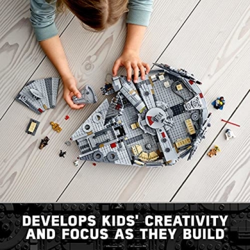 Lego 75257 Star Wars Millennium Falcon Raumschiff Bauset mit Finn, Chewbacca, Lando Calrissian, Boolio, C-3PO, R2-D2 und D-O, Der Aufstieg Skywalkers Kollektion - 12