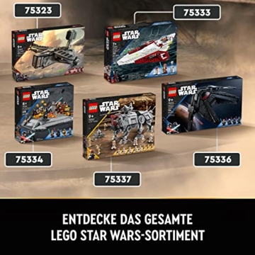 LEGO 75323 Star Wars Die Justifier Sternenschiff mit Cad Bane Minifigur und Droide Todo 360, The Bad Batch Set für Kinder