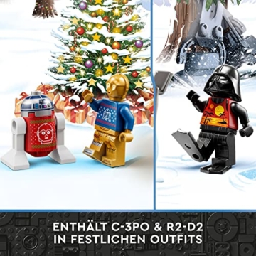 LEGO 75340 Star Wars Adventskalender 2022, 24 Weihnachtsspielzeuge, darunter Minifiguren Gonk Droid, R2-D2, Darth Vader und baubare Fahrzeuge - 5