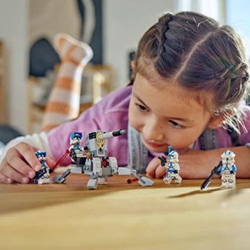 LEGO 75345 Star Wars 501st Clone Troopers Battle Pack Set mit Fahrzeugen und 4 Figuren, baubares Spielzeug mit AV-7 Anti-Fahrzeug-Kanone und federbelastetem Shooter