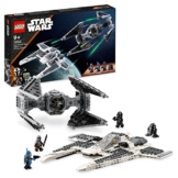 LEGO 75348 Star Wars Mandalorianischer Fang Fighter vs. TIE Interceptor Set, Starfighter Spielzeug zum Bauen für Kinder mit 3 Minifiguren, Droide und Dunkelschwert - 1