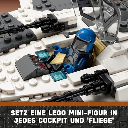 LEGO 75348 Star Wars Mandalorianischer Fang Fighter vs. TIE Interceptor Set, Starfighter Spielzeug zum Bauen für Kinder mit 3 Minifiguren, Droide und Dunkelschwert - 3