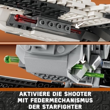 LEGO 75348 Star Wars Mandalorianischer Fang Fighter vs. TIE Interceptor Set, Starfighter Spielzeug zum Bauen für Kinder mit 3 Minifiguren, Droide und Dunkelschwert - 4