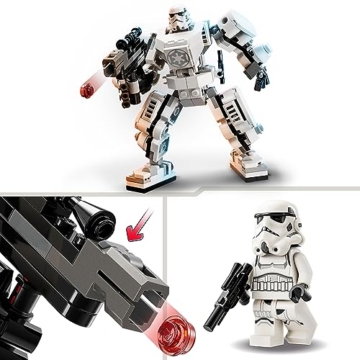 LEGO 75370 Star Wars Sturmtruppler Mech Set, Baubares Actionfigur-Modell mit Gelenkteilen, Minifiguren-Cockpit und großem Stud-Shooter, Sammelspielzeug für Kinder ab 6 Jahren - 3