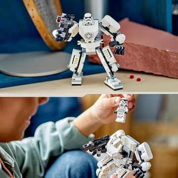 LEGO 75370 Star Wars Sturmtruppler Mech Set, Baubares Actionfigur-Modell mit Gelenkteilen, Minifiguren-Cockpit und großem Stud-Shooter, Sammelspielzeug für Kinder ab 6 Jahren - 6
