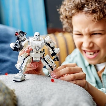 LEGO 75370 Star Wars Sturmtruppler Mech Set, Baubares Actionfigur-Modell mit Gelenkteilen, Minifiguren-Cockpit und großem Stud-Shooter, Sammelspielzeug für Kinder ab 6 Jahren - 7