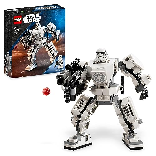 LEGO 75370 Star Wars Sturmtruppler Mech Set, Baubares Actionfigur-Modell mit Gelenkteilen, Minifiguren-Cockpit und großem Stud-Shooter, Sammelspielzeug für Kinder ab 6 Jahren - 1