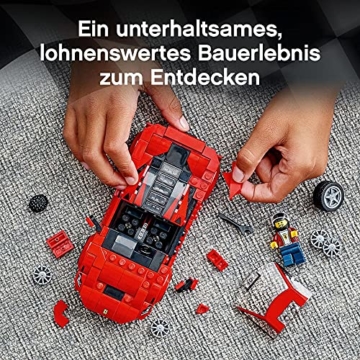 LEGO 76895 Speed Champions Ferrari F8 Tributo Rennwagenspielzeug mit Rennfahrer Minifigur, Rennwagen Bauset - 2