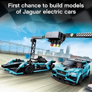LEGO 76898 Speed Champions Formula E Panasonic Jaguar Racing GEN2 car & Jaguar I-PACE eTROPHY, Rennwagen-Set - 12