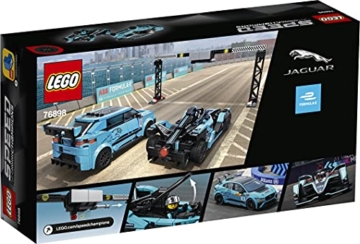 LEGO 76898 Speed Champions Formula E Panasonic Jaguar Racing GEN2 car & Jaguar I-PACE eTROPHY, Rennwagen-Set - 17