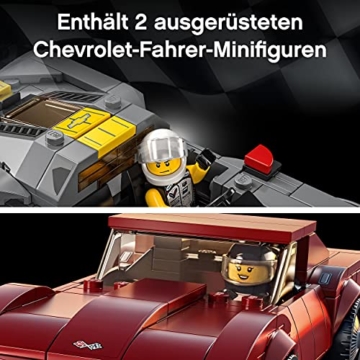 LEGO 76903 Speed Champions Chevrolet Corvette C8.R & 1968 Chevrolet Corvette Spielzeugauto, Modellauto zum selber Bauen, Rennwagen - 6