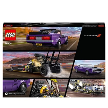 LEGO 76904 Speed Champions Mopar Dodge//SRT Dragster & 1970 Dodge Challenger Spielzeugauto, Modellauto zum selber Bauen, Rennwagen - 7