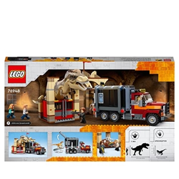 LEGO 76948 Jurassic World T. Rex & Atrociraptor: Dinosaurier-Ausbruch Set mit LKW, Dino Spielzeug, Geschenk zu Weihnachten für Kinder ab 8 Jahren mit 4 Minifiguren, vom Film 2022 inspiriert - 8