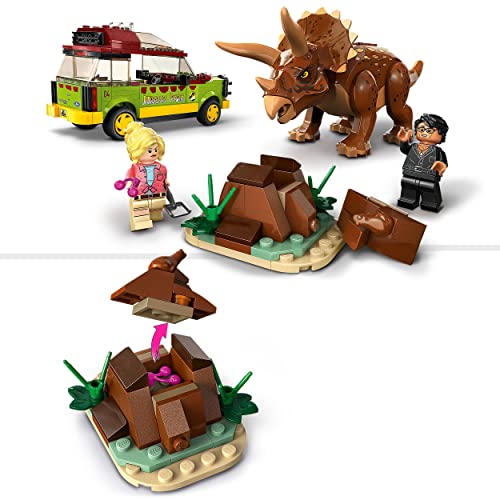 LEGO 76959 Jurassic Park Triceratops-Forschung, Dinosaurier Spielzeug mit Figur und Auto zum Sammeln zum 30. Jubiläum - 3