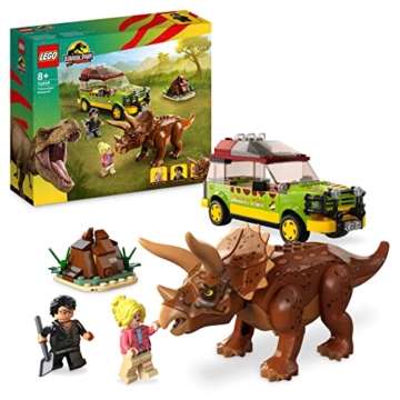 LEGO 76959 Jurassic Park Triceratops-Forschung, Dinosaurier Spielzeug mit Figur und Auto zum Sammeln zum 30. Jubiläum - 1