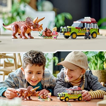 LEGO 76959 Jurassic Park Triceratops-Forschung, Dinosaurier Spielzeug mit Figur und Auto zum Sammeln zum 30. Jubiläum - 7