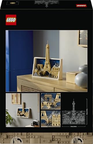 LEGO Architecture Paris – Stadt der Liebe 3D Puzzle - Wanddeko als Bastelset zum Bauen - DIY Set Erwachsene mit Pariser Wahrzeichen wie Miniatur Eiffelturm - Geschenk für Männer und Frauen - 21064 - 12