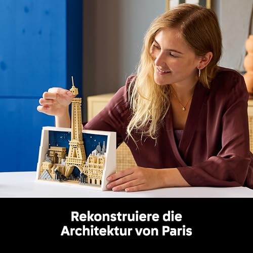 LEGO Architecture Paris – Stadt der Liebe 3D Puzzle - Wanddeko als Bastelset zum Bauen - DIY Set Erwachsene mit Pariser Wahrzeichen wie Miniatur Eiffelturm - Geschenk für Männer und Frauen - 21064 - 3