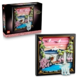 LEGO Art Japanische Kirschblütenlandschaft - DIY Set - Bauset für Erwachsene - 3D Wandkunst im Rahmen mit dem Fuji-Berg, Sakura (Kirschblüten) und Wasserfall - Geschenk für Männer und Frauen - 31218 - 1
