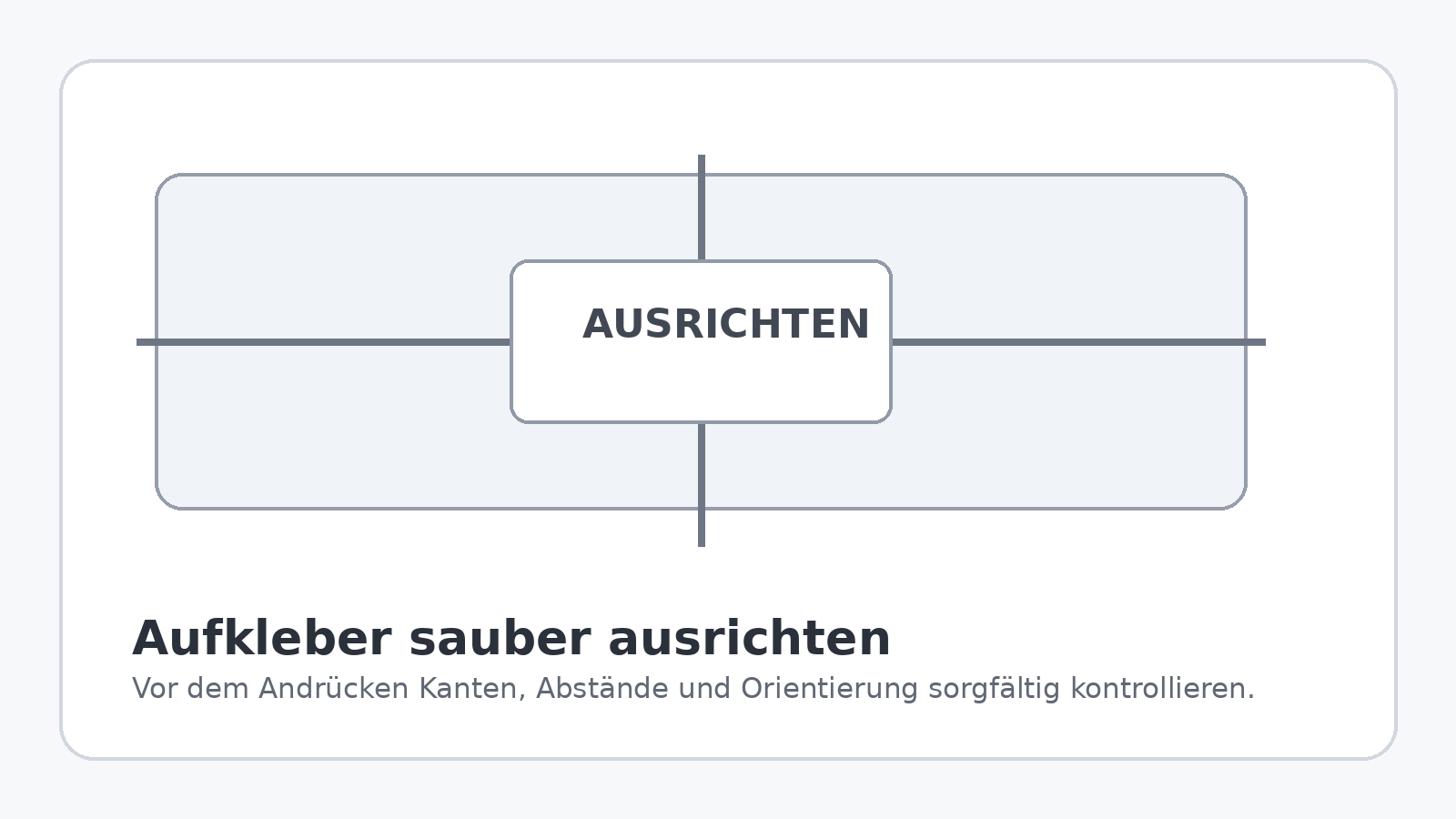 LEGO Aufkleber vor dem Andrücken exakt an Kanten und Abständen ausrichten