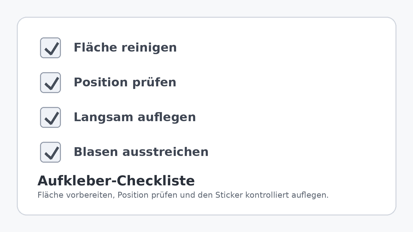Checkliste zum sauberen Anbringen von LEGO Aufklebern