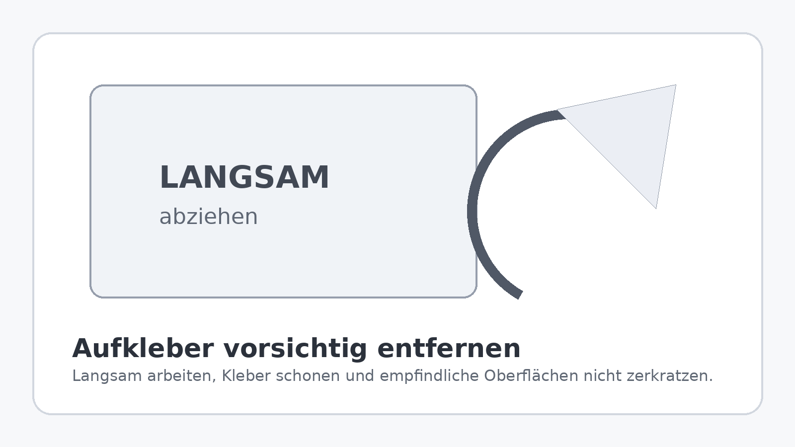 Schiefen LEGO Aufkleber langsam und vorsichtig von einem Bauteil abziehen