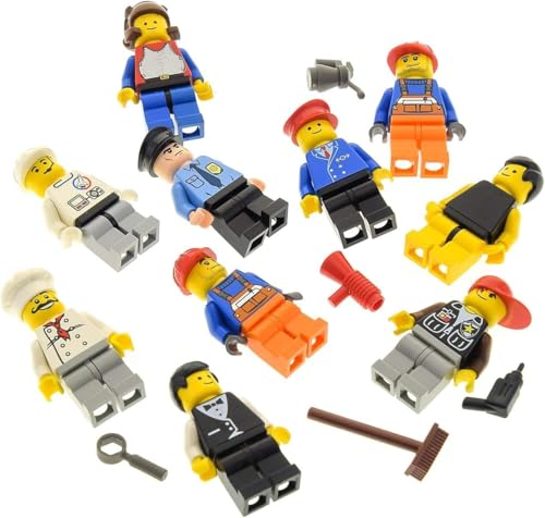 LEGO Bausteine gebraucht 10 x System Figuren Stadt City Mini Figur mit Zubehör Herren Damen Zufällig Sortiment - 2