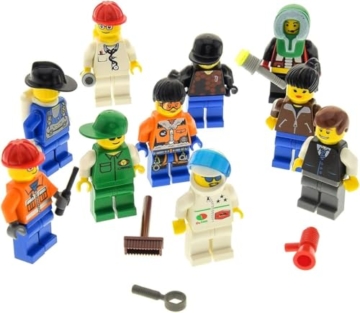 LEGO Bausteine gebraucht 10 x System Figuren Stadt City Mini Figur mit Zubehör Herren Damen Zufällig Sortiment - 4