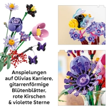 LEGO Botanicals Editions Olivia Rodrigos Blumenstrauß - 11 künstliche Blumen mit Rosen & Tulpen - Zimmer Deko für das Regal oder Schreibtisch - Geschenk für Mädchen & Jungen ab 9 Jahren - 11507 - 4