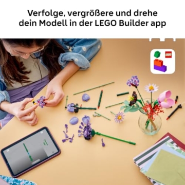 LEGO Botanicals Editions Olivia Rodrigos Blumenstrauß - 11 künstliche Blumen mit Rosen & Tulpen - Zimmer Deko für das Regal oder Schreibtisch - Geschenk für Mädchen & Jungen ab 9 Jahren - 11507 - 6
