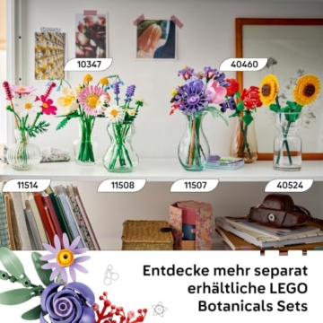 LEGO Botanicals Editions Olivia Rodrigos Blumenstrauß - 11 künstliche Blumen mit Rosen & Tulpen - Zimmer Deko für das Regal oder Schreibtisch - Geschenk für Mädchen & Jungen ab 9 Jahren - 11507 - 7
