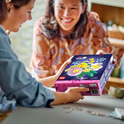 Lego Botanicals Kleiner Sommerstrauß - Kunstblumen Set mit Glockenblumen, Gänseblümchen, Tulpen Geschenk für Freundin