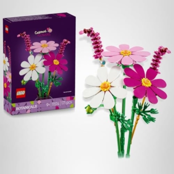 LEGO Botanicals Kosmeen - Künstlicher Blumenstrauß mit 3 Kosmeen & 2 Lampenputzergras Stielen - DIY Kunstblumen Kinderzimmer Deko - Geburtstagsgeschenk für Mädchen ab 9 Jahren & Erwachsene - 11514 - 10