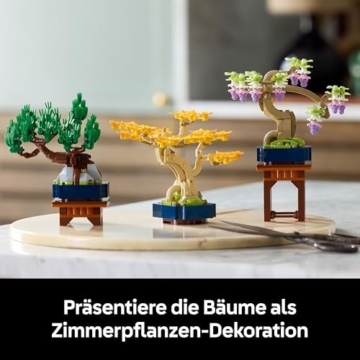 LEGO Botanicals Mini-Bonsais - Bonsai zum Bauen & Ausstellen - Kunstblumen DIY Deko - Ginkgo, Schwarzkiefer & Wisteria Kunstpflanzen - Geschenk für Erwachsene - 10373 - 5