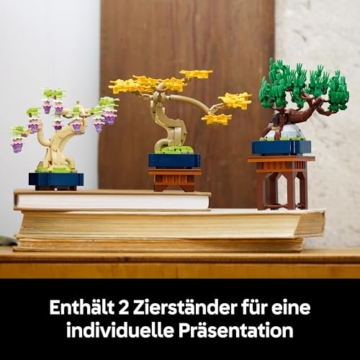 LEGO Botanicals Mini-Bonsais - Bonsai zum Bauen & Ausstellen - Kunstblumen DIY Deko - Ginkgo, Schwarzkiefer & Wisteria Kunstpflanzen - Geschenk für Erwachsene - 10373 - 6