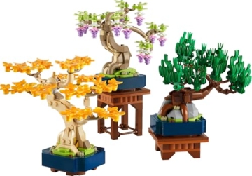 LEGO Botanicals Mini-Bonsais - Bonsai zum Bauen & Ausstellen - Kunstblumen DIY Deko - Ginkgo, Schwarzkiefer & Wisteria Kunstpflanzen - Geschenk für Erwachsene - 10373 - 9