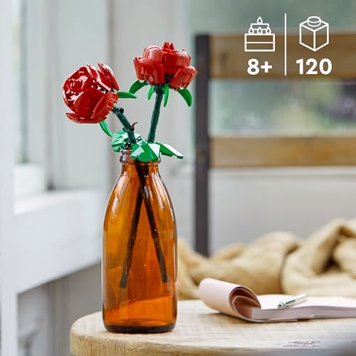 LEGO Botanicals Rosen - Kunstblumen Set - Geschenk zum Muttertag - Schreibtischdeko oder Blumendeko - Modellbau für Frauen und Männer - 40460 - 2