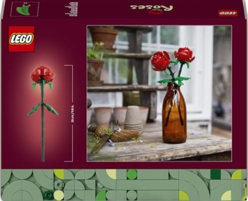LEGO Botanicals Rosen - Kunstblumen Set - Geschenk zum Muttertag - Schreibtischdeko oder Blumendeko - Modellbau für Frauen und Männer - 40460 - 9