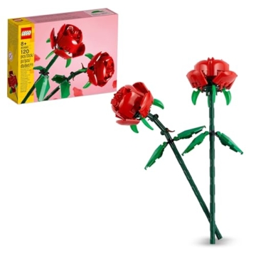 LEGO Botanicals Rosen - Kunstblumen Set - Geschenk zum Muttertag - Schreibtischdeko oder Blumendeko - Modellbau für Frauen und Männer - 40460 - 1
