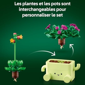 LEGO Botanicals Schaukelnde Pflanzen - Set mit Kunstblumen - mit 2 Kunstpflanzen & 2 pastellfarbenen Blumentöpfen für Schlafzimmer Deko - DIY Geschenkidee für Mädchen ab 9 Jahren & Erwachsene - 11506 - 4