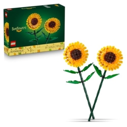LEGO Botanicals Sonnenblumen - Gelbes Kunstblumen Set zum Bauen - Bastelset für Frauen und Männer - Schreibtischdeko oder DIY Blumendeko - Geschenk zum Muttertag - 40524 - 1