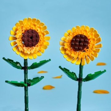 LEGO Botanicals Sonnenblumen - Gelbes Kunstblumen Set zum Bauen - Bastelset für Frauen und Männer - Schreibtischdeko oder DIY Blumendeko - Geschenk zum Muttertag - 40524 - 4